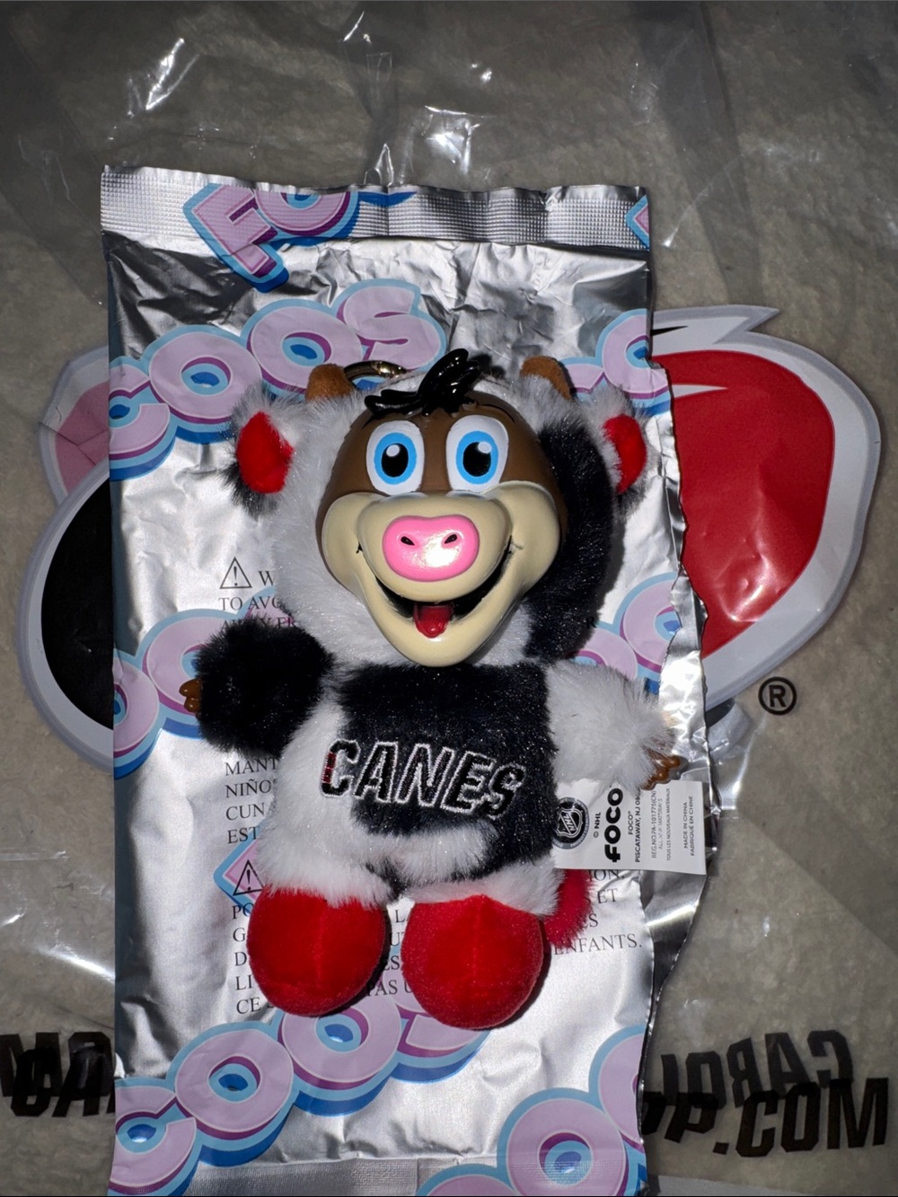 Carolina Hurricanes Stormy labubu doll - cow